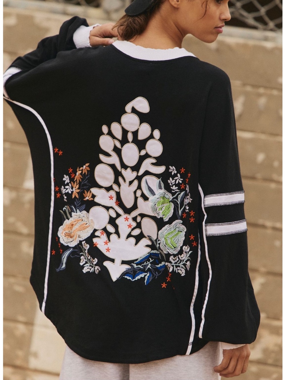 Free People Rugby Ready Go Layer Piano Floral M NWT